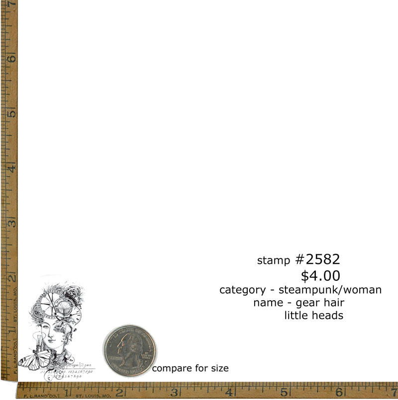 #2582 - Gear Hair Little Heads - Steampunk/Woman